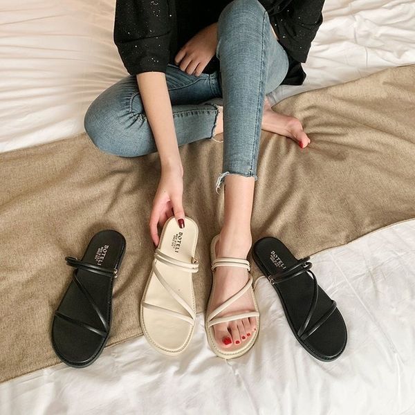 sandals female 020 summer new sandals fashion wild two wear flat student roman women's shoes, Black
sandals female 020 summer new sandals fashion wild two wear flat student roman women's shoes, Black