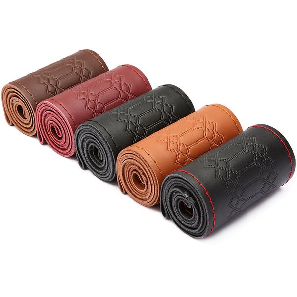 15 inch/38 cm diy genuine leather braid car steering wheel cover anti-slip steering-wheel stitch wrap with needle thread
15 inch/38 cm diy genuine leather braid car steering wheel cover anti-slip steering-wheel stitch wrap with needle thread