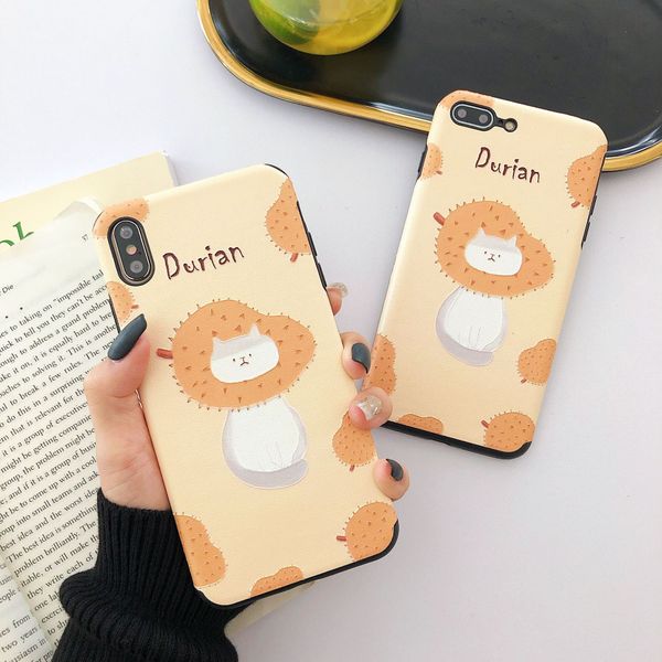 for iphone 11 pro xs max xr cute durian cat phone case 6 7 8 x plus silk embossed soft cell phone cases
for iphone 11 pro xs max xr cute durian cat phone case 6 7 8 x plus silk embossed soft cell phone cases