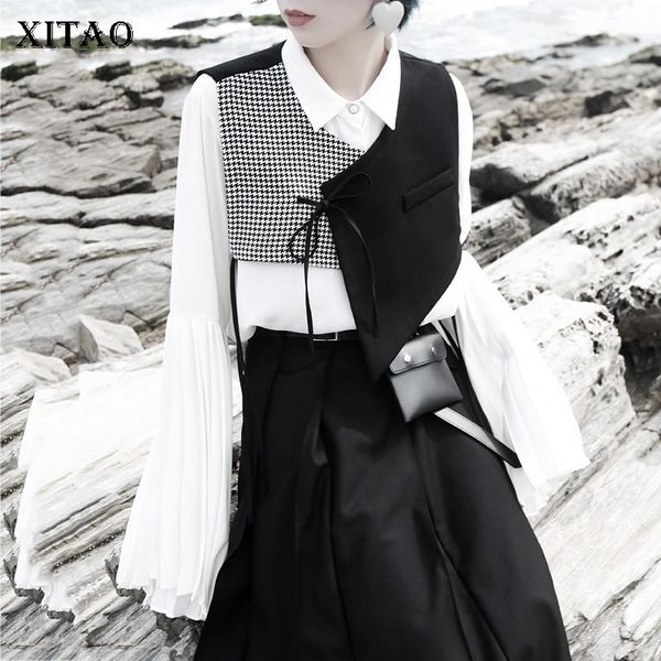 xitao splice irregular plaid vest women bandage short women fashion harajuku style sleeveless clothes 2019 xj2078, Black;white
xitao splice irregular plaid vest women bandage short women fashion harajuku style sleeveless clothes 2019 xj2078, Black;white
