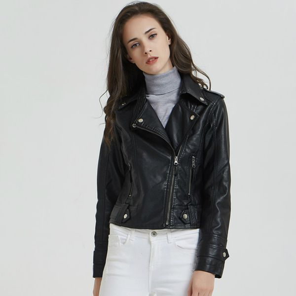 female autumn short epaulet zippers washed coat black outwear coats modis winter women motorcycle pu leather jackets
female autumn short epaulet zippers washed coat black outwear coats modis winter women motorcycle pu leather jackets