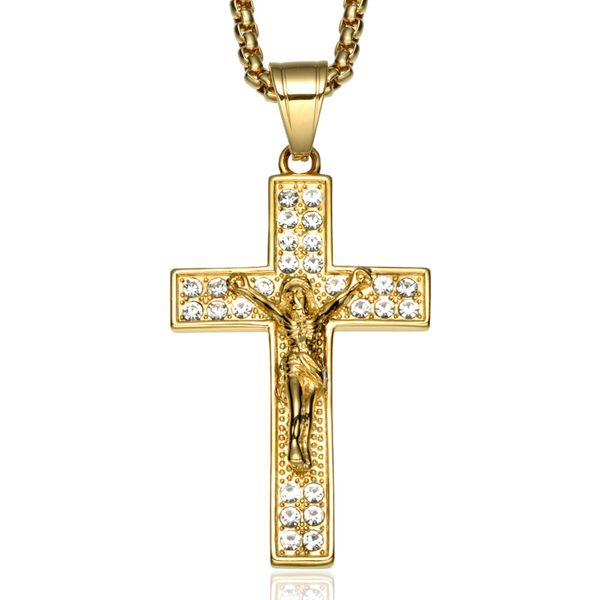 hip hop cross pendant necklace inri crucifix jesus piece gold color stainless steel men necklaces catholic jewelry christmas, Silver
hip hop cross pendant necklace inri crucifix jesus piece gold color stainless steel men necklaces catholic jewelry christmas, Silver