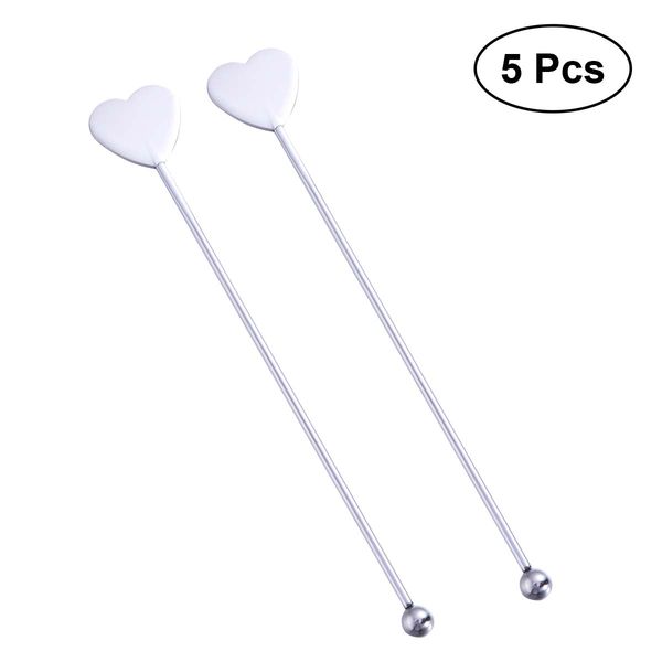 5 pcs stainless steel practical durable heart-shaped and round bead martini picks cocktail pick set fruit stick stirring stick
5 pcs stainless steel practical durable heart-shaped and round bead martini picks cocktail pick set fruit stick stirring stick