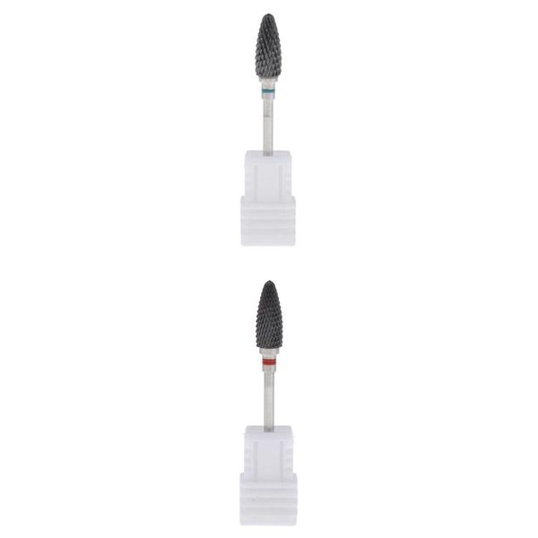 2pieces electric nail drill bit flame shape for uv gel grinding polishing