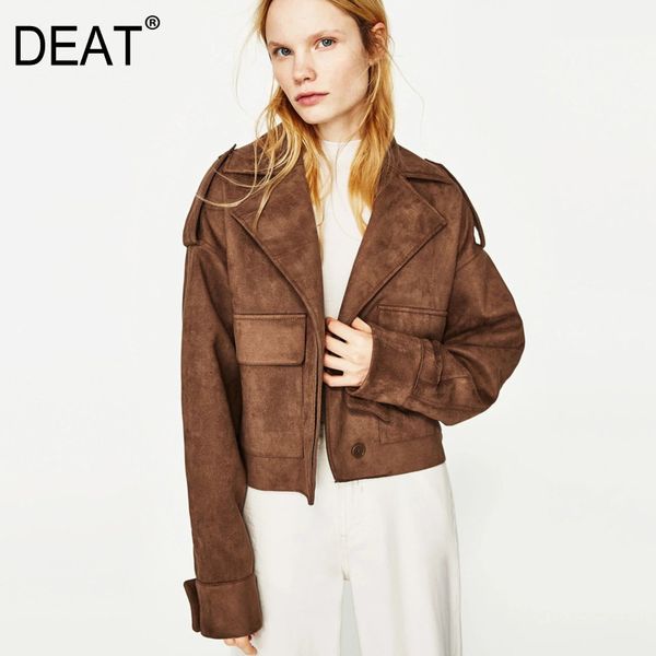 deat 2019 autumn and winter new products fashion lapel double pocket suede jacket women's short jacket female pb0501, Black
deat 2019 autumn and winter new products fashion lapel double pocket suede jacket women's short jacket female pb0501, Black