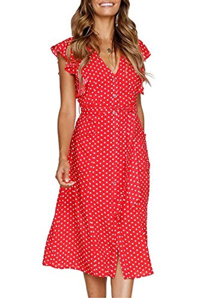 avidqueen women's summer dresses boho polka dot sleeveless v neck swing midi dress, Black;gray
avidqueen women's summer dresses boho polka dot sleeveless v neck swing midi dress, Black;gray