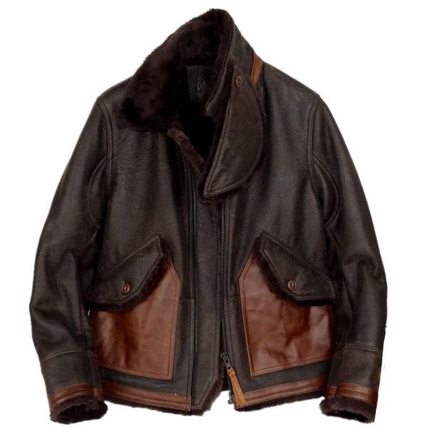 2020 brown men american casual style shearling jacket plus size xxxxl genuine sheepskin winter warm short shearling coat, Black
2020 brown men american casual style shearling jacket plus size xxxxl genuine sheepskin winter warm short shearling coat, Black
