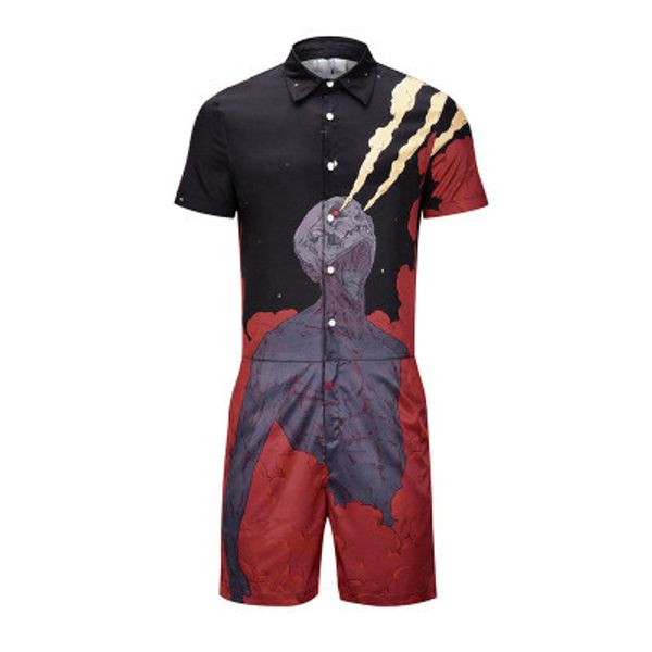 summer style men's wear short sleeve shirt flame skull print jumpsuit fashion street casual jumpsuit sale, White;black
summer style men's wear short sleeve shirt flame skull print jumpsuit fashion street casual jumpsuit sale, White;black