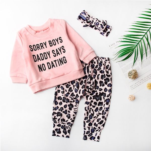 cute outfit baby's girl sets sweet girls long sleeved letter print t-shirt leopard trousers hair band toddler girls clothes, White
cute outfit baby's girl sets sweet girls long sleeved letter print t-shirt leopard trousers hair band toddler girls clothes, White