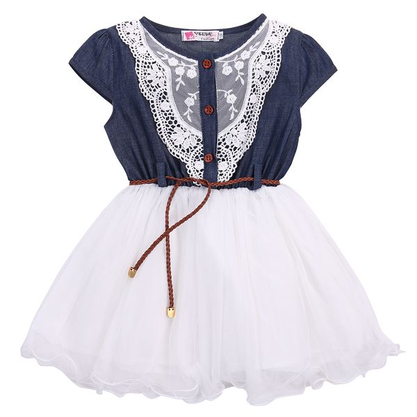 2019 princess girls baby kids party lace dress with leather belt denim tulle gown dresses 1-6y
2019 princess girls baby kids party lace dress with leather belt denim tulle gown dresses 1-6y