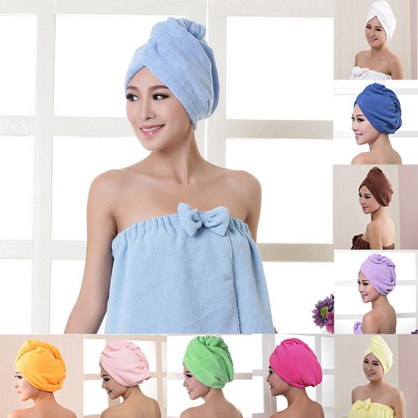 quick dry microfiber towel hair magic soft bathing turban wrap hat cap 
quick dry microfiber towel hair magic soft bathing turban wrap hat cap