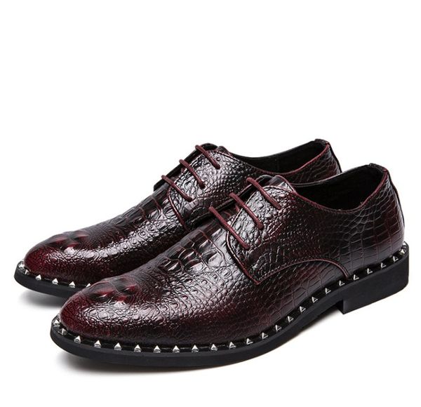 men's crocodile dress leather shoes lace-up wedding party shoes business office oxfords flats plus size men fashion, Black
men's crocodile dress leather shoes lace-up wedding party shoes business office oxfords flats plus size men fashion, Black