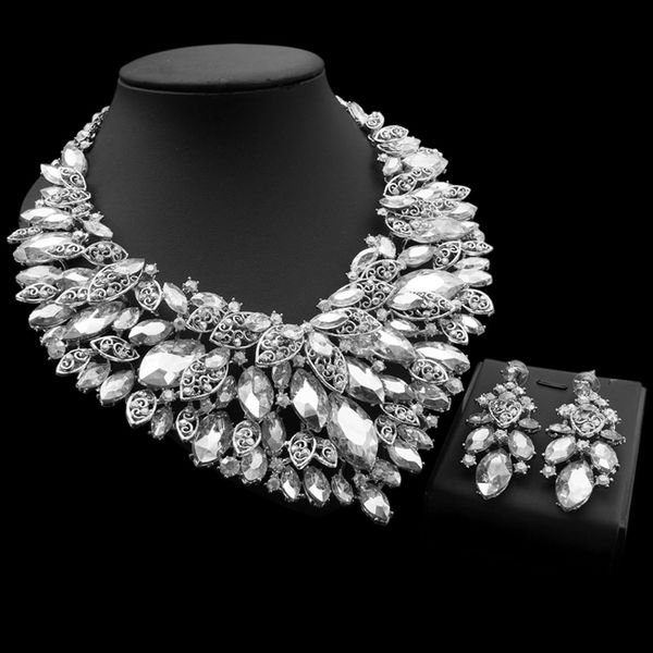 yulaili fashion water drop white zircon luxury pendant necklace earrings for women wedding jewelry sets wholesale, Black
yulaili fashion water drop white zircon luxury pendant necklace earrings for women wedding jewelry sets wholesale, Black