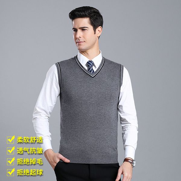 autumn & winter solid color v-neck casual male sweater vest men pullover knitted sleeveless men wool sweater, Black;white
autumn & winter solid color v-neck casual male sweater vest men pullover knitted sleeveless men wool sweater, Black;white