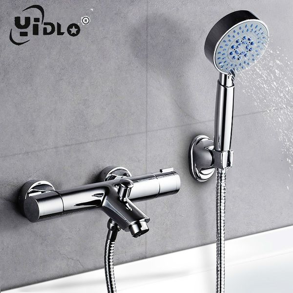 yidlo bathtub shower faucet constant temperature wall mounted dual handle auto thermostat control bath mixer tap for bathroom
yidlo bathtub shower faucet constant temperature wall mounted dual handle auto thermostat control bath mixer tap for bathroom