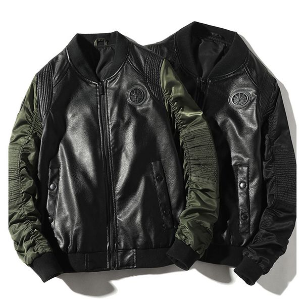 2019 autumn new men's leather jacket casual fashion stand collar baseball uniform pilot jacket men's clothing, Black;brown
2019 autumn new men's leather jacket casual fashion stand collar baseball uniform pilot jacket men's clothing, Black;brown