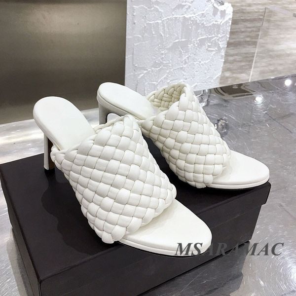 braid leather mules round toe high heel slippers formal party shoes women white black purple slippers
braid leather mules round toe high heel slippers formal party shoes women white black purple slippers