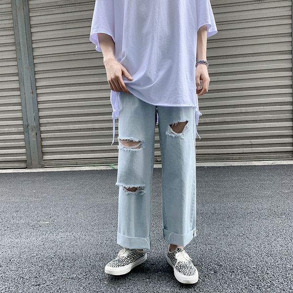 men's jeans 2021 summer hole hommes men loose casual pantalon straight pants s-2xl trend beggar ropa de hombre baggy, Blue
men's jeans 2021 summer hole hommes men loose casual pantalon straight pants s-2xl trend beggar ropa de hombre baggy, Blue