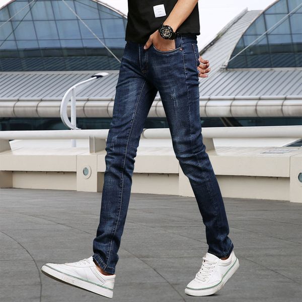 spring men's jeans, slim bottom pants, korean edition, straight bottom hole men's pants, fashionable black casual pants, Blue
spring men's jeans, slim bottom pants, korean edition, straight bottom hole men's pants, fashionable black casual pants, Blue