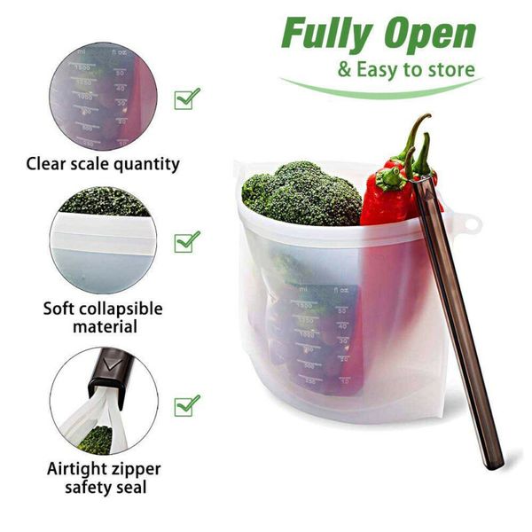 1.5l reusable ziplock vacuum storagebag silicone food er fresh preservation solid color portable fresh-keeping sealed bags
1.5l reusable ziplock vacuum storagebag silicone food er fresh preservation solid color portable fresh-keeping sealed bags