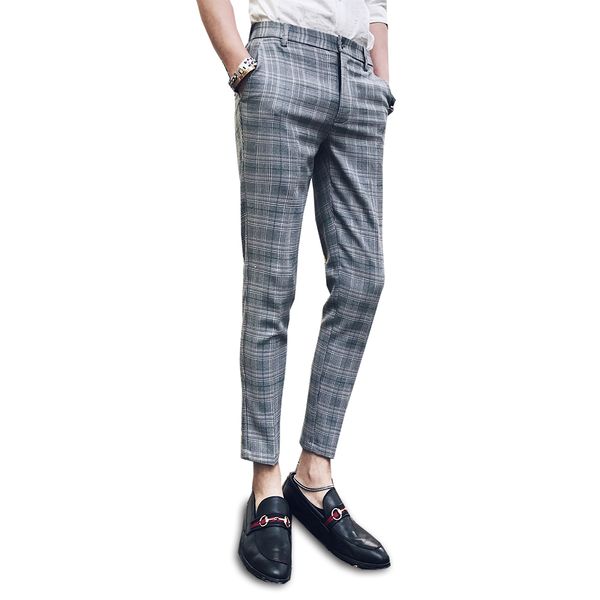 swallow checker pant men dress formal pant slim fit ankle length pantaloni uomo casual office trousers men grey, Black
swallow checker pant men dress formal pant slim fit ankle length pantaloni uomo casual office trousers men grey, Black