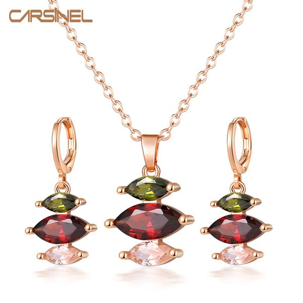 carsine brand rose gold color bridal jewelry sets for women multicolor cubic zircon pendant necklaces earrings party gift, Silver
carsine brand rose gold color bridal jewelry sets for women multicolor cubic zircon pendant necklaces earrings party gift, Silver