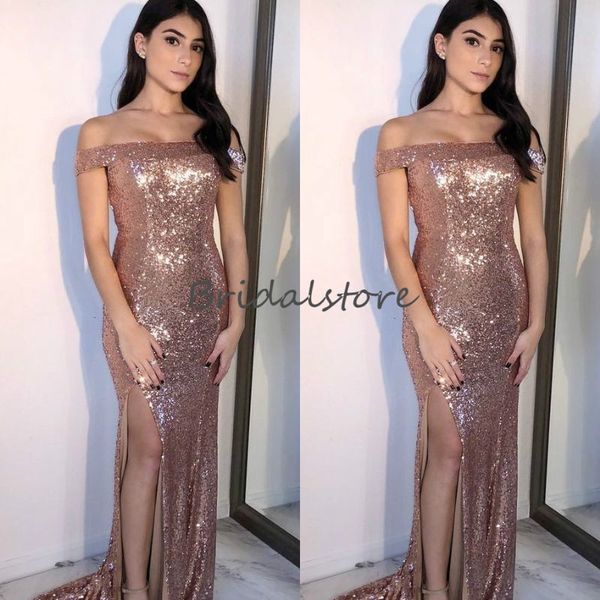 glitter rose gold long sequined prom dresses bateau slim tight special occasion dresses slutty side splits formal evening gown, Black
glitter rose gold long sequined prom dresses bateau slim tight special occasion dresses slutty side splits formal evening gown, Black