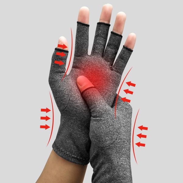 1 pair women men cotton elastic hand arthritis joint pain relief gloves therapy open fingers compression gloves, Black;red
1 pair women men cotton elastic hand arthritis joint pain relief gloves therapy open fingers compression gloves, Black;red