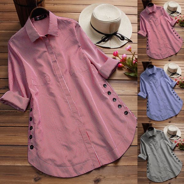 2019 women fashion plaid loose blouses long sleeve button tunic casual turn down collar shirt blusas femme plus size 5xl, White
2019 women fashion plaid loose blouses long sleeve button tunic casual turn down collar shirt blusas femme plus size 5xl, White
