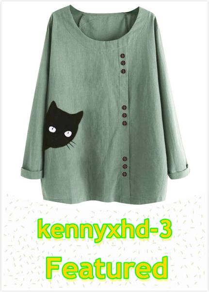 cotton and linen collar pullover cartoon animal and plant print long sleeve button top, White
cotton and linen collar pullover cartoon animal and plant print long sleeve button top, White