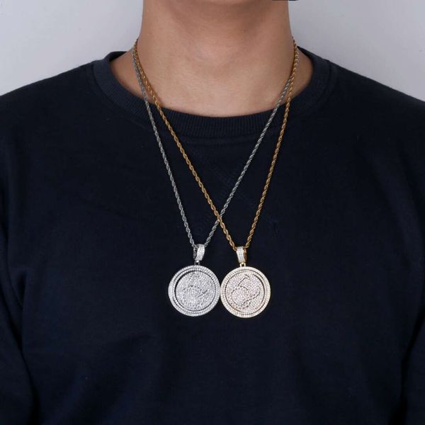 hip hop migos qc rotatable pendant necklaces for men luxury diamonds designer pendants 18k gold plated copper zircons chain necklace jewelry, Silver
hip hop migos qc rotatable pendant necklaces for men luxury diamonds designer pendants 18k gold plated copper zircons chain necklace jewelry, Silver