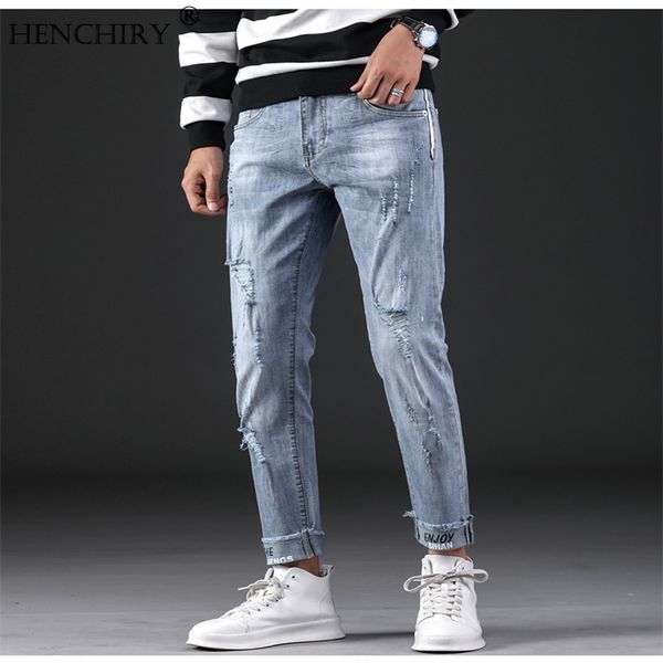 henchiry 2020 new men's fashion jeans men's jeans casual slim ankle cropped length denim pants solid homme big size qch309, Blue
henchiry 2020 new men's fashion jeans men's jeans casual slim ankle cropped length denim pants solid homme big size qch309, Blue