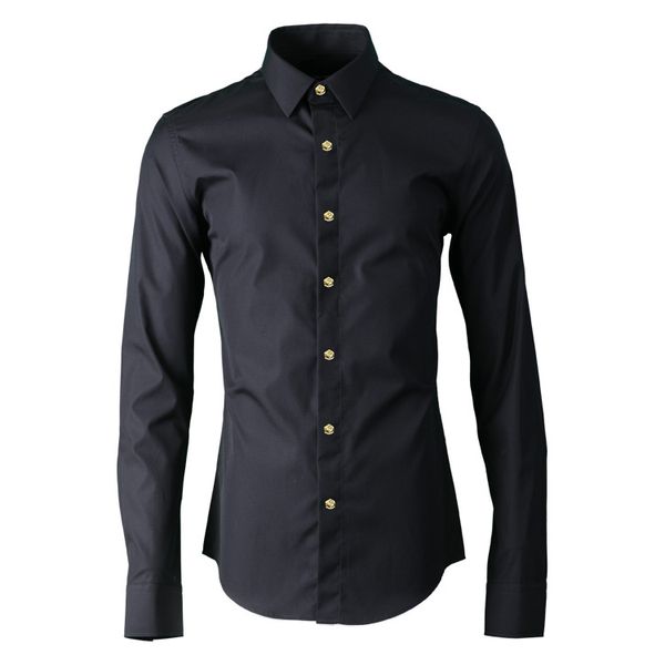 luxury alloy rose rivets men shirt white black solid color long sleeve men dress shirt hight quality 100% cotton casual
luxury alloy rose rivets men shirt white black solid color long sleeve men dress shirt hight quality 100% cotton casual