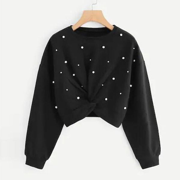 stylish women short pullovers autumn long sleeve pearl beading sweatshirts wild crewneck sweet girls pullover blouse, Black
stylish women short pullovers autumn long sleeve pearl beading sweatshirts wild crewneck sweet girls pullover blouse, Black