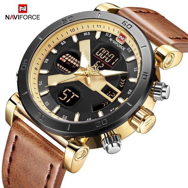 naviforce men's creative sport chronograph watch men fashion quartz dual display clock watch male wristwatches relogio masculino, Slivery;brown
naviforce men's creative sport chronograph watch men fashion quartz dual display clock watch male wristwatches relogio masculino, Slivery;brown