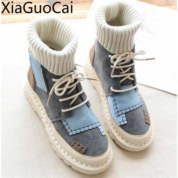 autumn and winter women's high boots nubuck plus velvet warm casual sneakers round toe lace-up student flat boots, Black
autumn and winter women's high boots nubuck plus velvet warm casual sneakers round toe lace-up student flat boots, Black