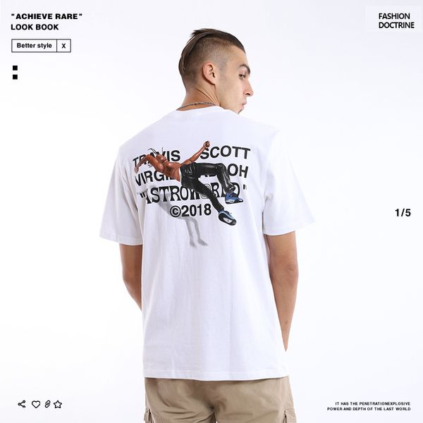 men's designer shirt new european and american fashion brand printing creative cotton loose fit men's and women's short sleev, White;black
men's designer shirt new european and american fashion brand printing creative cotton loose fit men's and women's short sleev, White;black