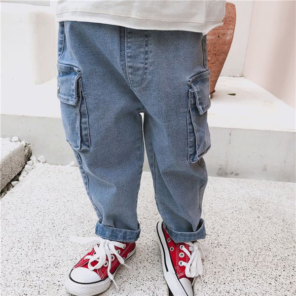 boys jeans spring and autumn 2019 new baby jeans cotton stretch pocket overalls small jeans, Blue
boys jeans spring and autumn 2019 new baby jeans cotton stretch pocket overalls small jeans, Blue