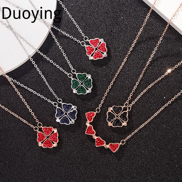 duoying zircon pendant double-sided four-leaf clover necklace love heart zircon choker christmas gift flower women necklaces, Silver
duoying zircon pendant double-sided four-leaf clover necklace love heart zircon choker christmas gift flower women necklaces, Silver