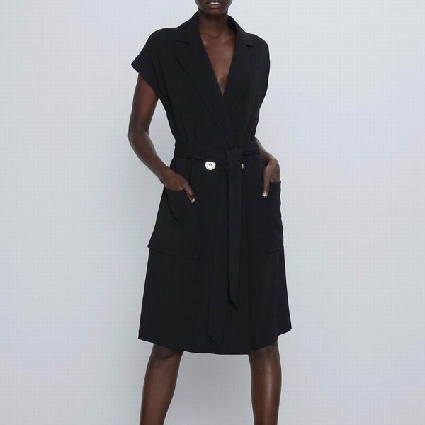 women vest dress spring 2020 new fashion sash female black dresses, Black;gray
women vest dress spring 2020 new fashion sash female black dresses, Black;gray