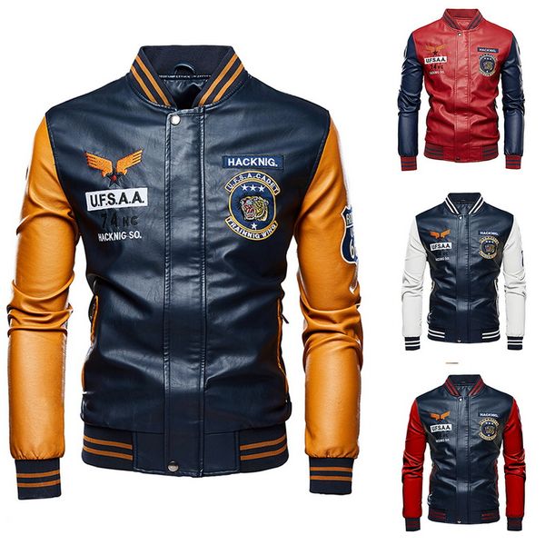 new men winter motorcycle jacket fashion faux leather coats casual slim biker baseball jackets patchwork streetwear plus size, Black
new men winter motorcycle jacket fashion faux leather coats casual slim biker baseball jackets patchwork streetwear plus size, Black