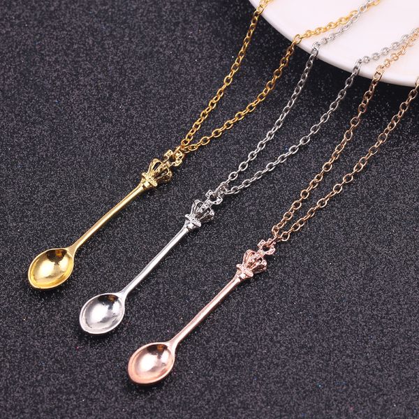 american european fashion custom crown mini tea scoop jewelry classical metal spoon pendant necklace womens jewelry gifts, Silver
american european fashion custom crown mini tea scoop jewelry classical metal spoon pendant necklace womens jewelry gifts, Silver