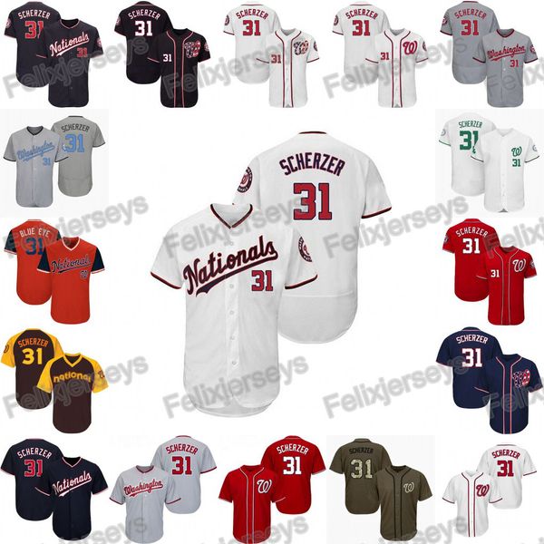 31 Max Scherzer Washington Max Scherzer Stitched Nationals Baseball Jerseys Fast Free Shipping Size S to 3XL
31 Max Scherzer Washington Max Scherzer Stitched Nationals Baseball Jerseys Fast Free Shipping Size S to 3XL