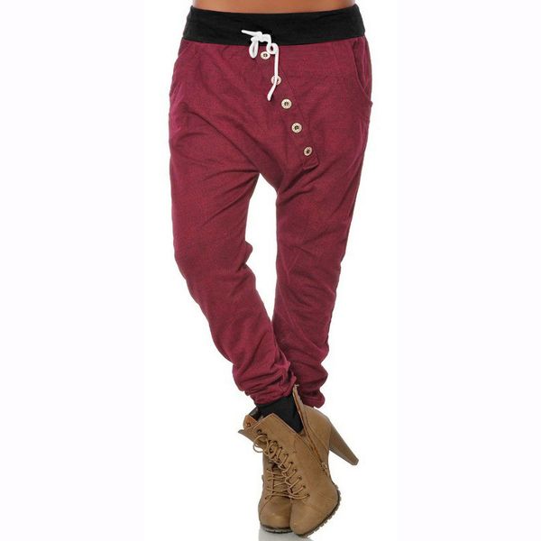 women's pants & capris fashion women solid elastic waist harem streetwear baggy button casual loose long trousers, Black;white
women's pants & capris fashion women solid elastic waist harem streetwear baggy button casual loose long trousers, Black;white