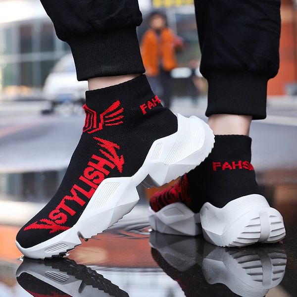2019 fashion high casual shoes for men breathable flats mens platform shoes men sock walking footwear tenis masculino, Black
2019 fashion high casual shoes for men breathable flats mens platform shoes men sock walking footwear tenis masculino, Black