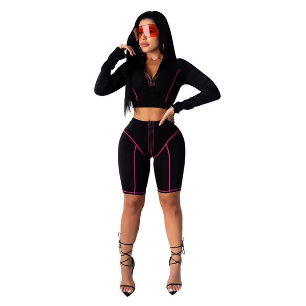 women sportwear two pieces sets fashion women line zipper tracksuit long sleeve crop +shorts high waist leggings bike set
women sportwear two pieces sets fashion women line zipper tracksuit long sleeve crop +shorts high waist leggings bike set