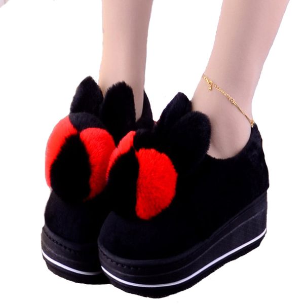 2019 winter women's high heel thick cotton slippers indoor home non-slip hair ball warm shoes women plush warm month slippers, Black
2019 winter women's high heel thick cotton slippers indoor home non-slip hair ball warm shoes women plush warm month slippers, Black