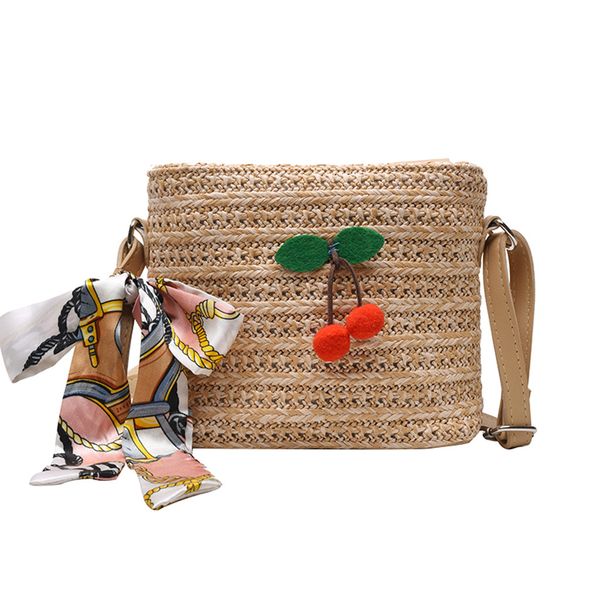straw shells silk scarves women's handbags cherry decoration simple beach bags one shoulder female bags perfect in workmanship
straw shells silk scarves women's handbags cherry decoration simple beach bags one shoulder female bags perfect in workmanship