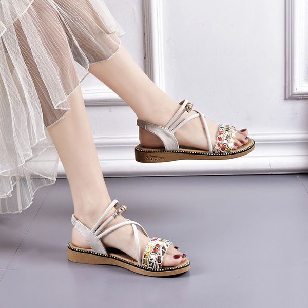 chamsgend 2019 summer lady roman bohemian rhinestone wedges fashion open toe sandals flat sandals beach shoes, White;red
chamsgend 2019 summer lady roman bohemian rhinestone wedges fashion open toe sandals flat sandals beach shoes, White;red