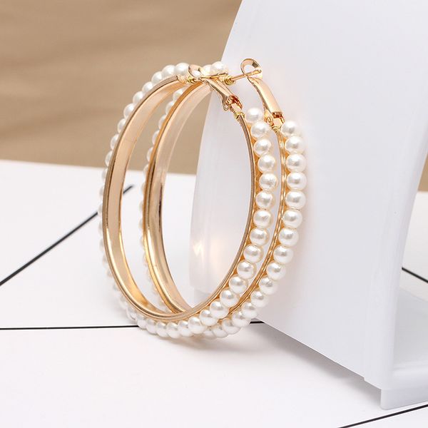fashion big imitation pearl hoop earrings for women statement loop charm earrings wedding party jewelry, Golden;silver
fashion big imitation pearl hoop earrings for women statement loop charm earrings wedding party jewelry, Golden;silver